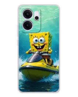 Чехол для OPPO Reno14 F с картинкой «Спанч Боб на гидроцикле» Чехол для OPPO Reno14 F с картинкой «Спанч Боб на гидроцикле»