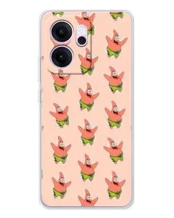 Чехол для OPPO Reno14 F с картинкой «Патрик Стар паттерн»