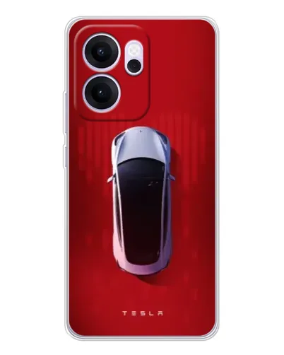 Чехол для OPPO Reno14 F с картинкой «Tesla Top View» Чехол для OPPO Reno14 F с картинкой «Tesla Top View»