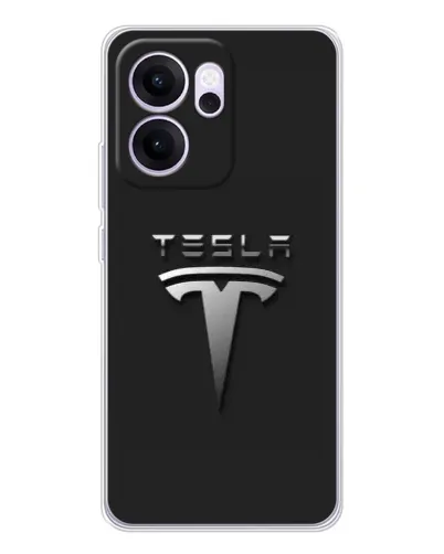 Чехол для OPPO Reno14 F с картинкой «Стальной логотип Tesla» Чехол для OPPO Reno14 F с картинкой «Стальной логотип Tesla»