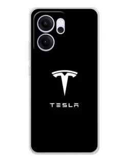 Чехол для OPPO Reno14 F с картинкой «Tesla White Logo»