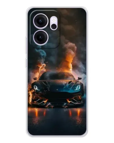 Чехол для OPPO Reno14 F с картинкой «Lamborghini дымная эстетика»
