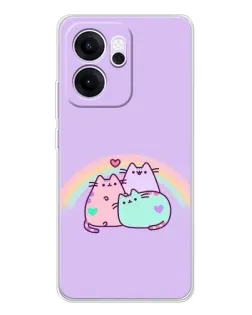 Чехол для OPPO Reno14 F с картинкой «Радужные Пушины» Чехол для OPPO Reno14 F с картинкой «Радужные Пушины»