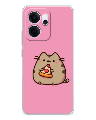 Чехол для OPPO Reno14 F с картинкой «Пушин с пиццей»