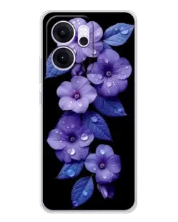 Чехол для OPPO Reno14 F с картинкой «Фиолетовые цветы с росою» Чехол для OPPO Reno14 F с картинкой «Фиолетовые цветы с росою»