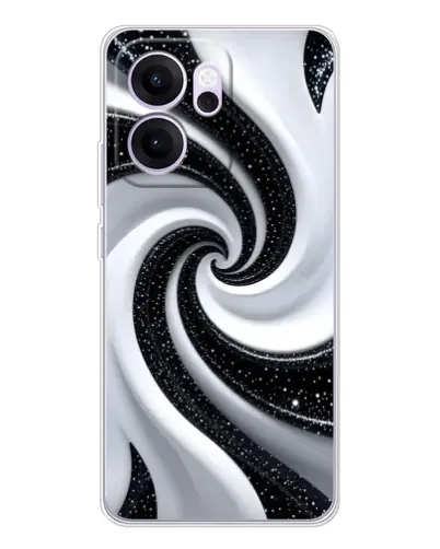 Чехол для OPPO Reno14 F с картинкой «Черно-белая спираль»