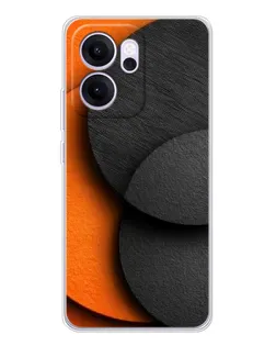 Чехол для OPPO Reno14 F с картинкой «Геометрия оранжевых кругов»
