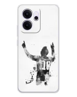 Чехол для OPPO Reno14 F с картинкой «Черно-белый силуэт Месси» Чехол для OPPO Reno14 F с картинкой «Черно-белый силуэт Месси»