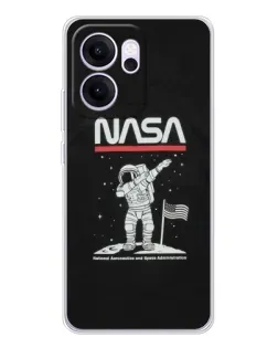 Чехол для OPPO Reno14 FS с картинкой «NASA — шагаем по Луне» Чехол для OPPO Reno14 FS с картинкой «NASA — шагаем по Луне»