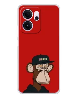 Чехол для OPPO Reno14 FS с картинкой «Bored Ape — красный фон» Чехол для OPPO Reno14 FS с картинкой «Bored Ape — красный фон»