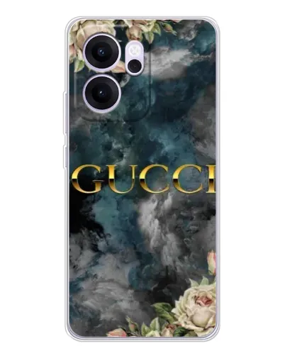 Чехол для OPPO Reno14 FS с картинкой «Абстрактные цветы Gucci»