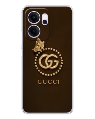 Чехол для OPPO Reno14 FS с картинкой «Gucci — золотая бабочка»
