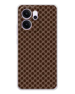 Чехол для OPPO Reno14 FS с картинкой «Gucci — шоколадная сетка» Чехол для OPPO Reno14 FS с картинкой «Gucci — шоколадная сетка»