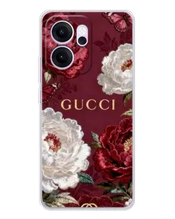 Чехол для OPPO Reno14 FS с картинкой «Gucci — бордовые розы» Чехол для OPPO Reno14 FS с картинкой «Gucci — бордовые розы»