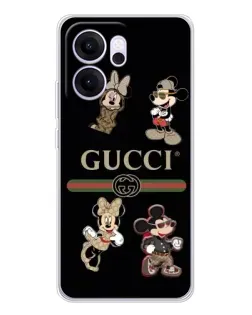 Чехол для OPPO Reno14 FS с картинкой «Gucci — герои Disney и монограмма» Чехол для OPPO Reno14 FS с картинкой «Gucci — герои Disney и монограмма»