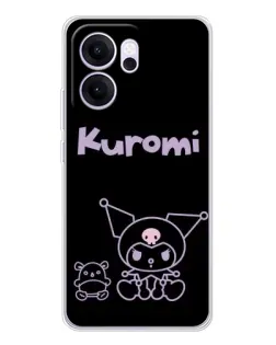Чехол для OPPO Reno14 FS с картинкой «Kuromi — черный минимализм» Чехол для OPPO Reno14 FS с картинкой «Kuromi — черный минимализм»