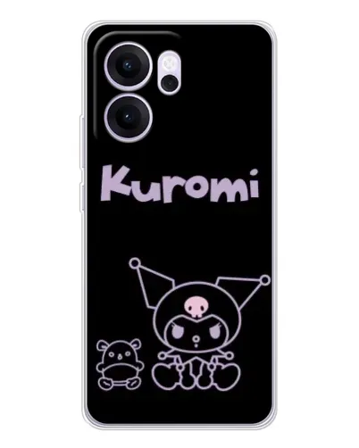 Чехол для OPPO Reno14 FS с картинкой «Kuromi — черный минимализм»