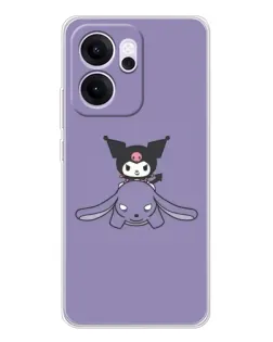 Чехол для OPPO Reno14 FS с картинкой «Kuromi на лиловом фоне» Чехол для OPPO Reno14 FS с картинкой «Kuromi на лиловом фоне»