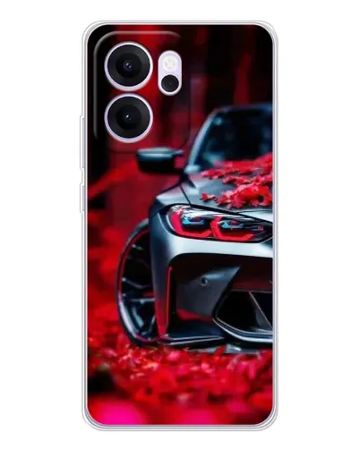 Чехол для OPPO Reno14 FS с картинкой «Спортивная BMW и цветы» Чехол для OPPO Reno14 FS с картинкой «Спортивная BMW и цветы»