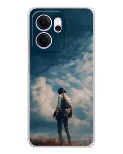 Чехол для OPPO Reno14 FS с картинкой «Герой PUBG на скале»