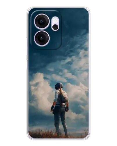 Чехол для OPPO Reno14 FS с картинкой «Герой PUBG на скале»