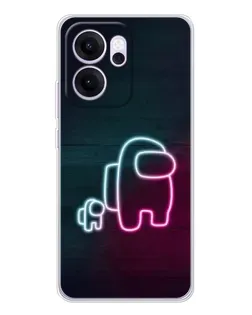 Чехол для OPPO Reno14 FS с картинкой «Among Us неон-арт» Чехол для OPPO Reno14 FS с картинкой «Among Us неон-арт»