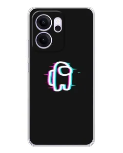 Чехол для OPPO Reno14 FS с картинкой «Among Us неон» Чехол для OPPO Reno14 FS с картинкой «Among Us неон»