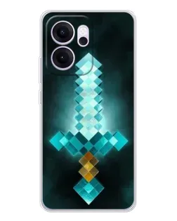 Чехол для OPPO Reno14 FS с картинкой «Алмазный меч неон» Чехол для OPPO Reno14 FS с картинкой «Алмазный меч неон»