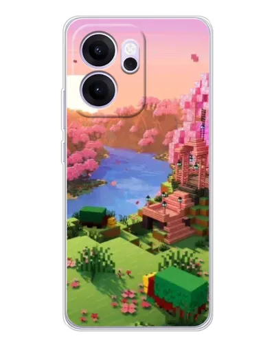 Чехол для OPPO Reno14 FS с картинкой «Розовое дерево Minecraft» Чехол для OPPO Reno14 FS с картинкой «Розовое дерево Minecraft»