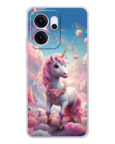 Чехол для OPPO Reno14 FS с картинкой «Единорог среди облаков» Чехол для OPPO Reno14 FS с картинкой «Единорог среди облаков»