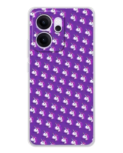 Чехол для OPPO Reno14 FS с картинкой «Единороги на фиолетовом» Чехол для OPPO Reno14 FS с картинкой «Единороги на фиолетовом»