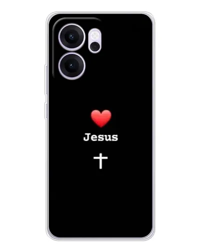 Чехол для OPPO Reno14 FS с картинкой «Сердце - Jesus» Чехол для OPPO Reno14 FS с картинкой «Сердце - Jesus»