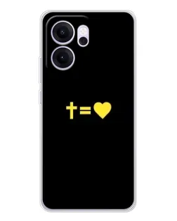 Чехол для OPPO Reno14 FS с картинкой «Сердце и Крест»
