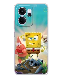 Чехол для OPPO Reno14 FS с картинкой «Спанч Боб победитель»