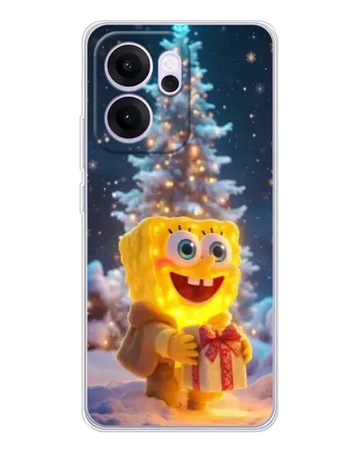 Чехол для OPPO Reno14 FS с картинкой «Рождественский Спанч Боб» Чехол для OPPO Reno14 FS с картинкой «Рождественский Спанч Боб»