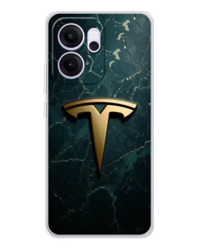 Чехол для OPPO Reno14 FS с картинкой «Мраморная Tesla Gold»
