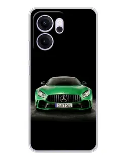 Чехол для OPPO Reno14 FS с картинкой «Mercedes — неоновый лого»