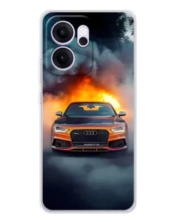 Чехол для OPPO Reno14 FS с картинкой «Audi в огненном дыму» Чехол для OPPO Reno14 FS с картинкой «Audi в огненном дыму»