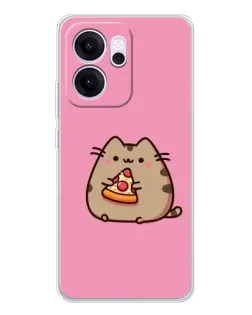 Чехол для OPPO Reno14 FS с картинкой «Пушин с пиццей»