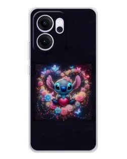 Чехол для OPPO Reno14 FS с картинкой «Stitch в цветах»