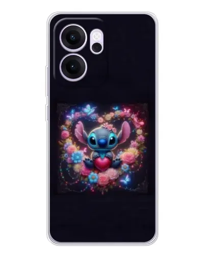 Чехол для OPPO Reno14 FS с картинкой «Stitch в цветах» Чехол для OPPO Reno14 FS с картинкой «Stitch в цветах»