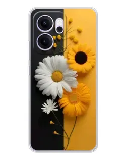 Чехол для OPPO Reno14 FS с картинкой «Подсолнух и ромашка» Чехол для OPPO Reno14 FS с картинкой «Подсолнух и ромашка»