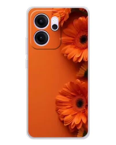 Чехол для OPPO Reno14 FS с картинкой «Оранжевые герберы» Чехол для OPPO Reno14 FS с картинкой «Оранжевые герберы»