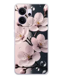 Чехол для OPPO Reno14 FS с картинкой «Нежная сакура и капли» Чехол для OPPO Reno14 FS с картинкой «Нежная сакура и капли»