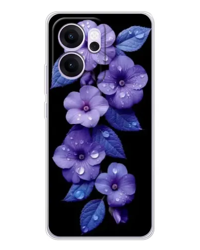 Чехол для OPPO Reno14 FS с картинкой «Фиолетовые цветы с росою» Чехол для OPPO Reno14 FS с картинкой «Фиолетовые цветы с росою»