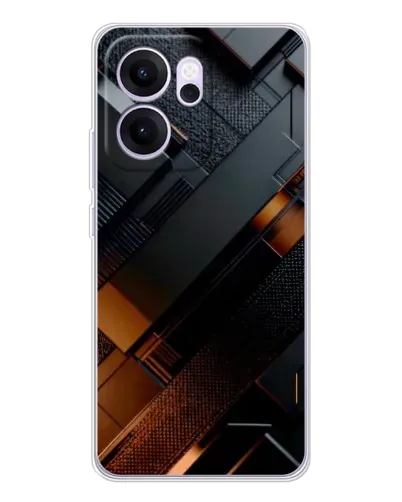 Чехол для OPPO Reno14 FS с картинкой «Черные геометрические блоки» Чехол для OPPO Reno14 FS с картинкой «Черные геометрические блоки»
