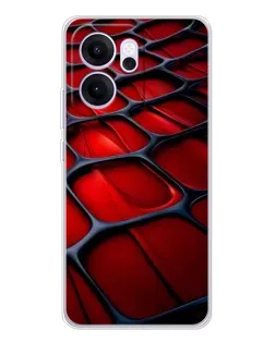 Чехол для OPPO Reno14 FS с картинкой «Красная глянцевая сетка»