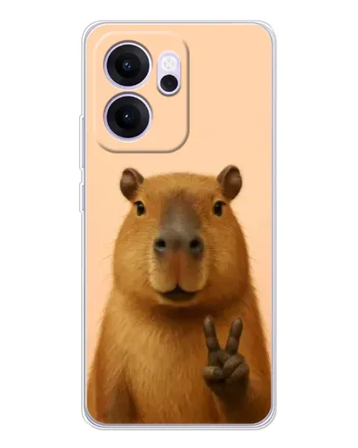 Чехол для OPPO Reno14 FS с картинкой «Капибара виктория»