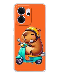 Чехол для OPPO Reno14 FS с картинкой «Капибара на скутере» Чехол для OPPO Reno14 FS с картинкой «Капибара на скутере»
