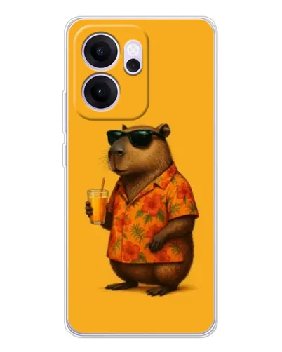 Чехол для OPPO Reno14 FS с картинкой «Капибара на отдыхе»